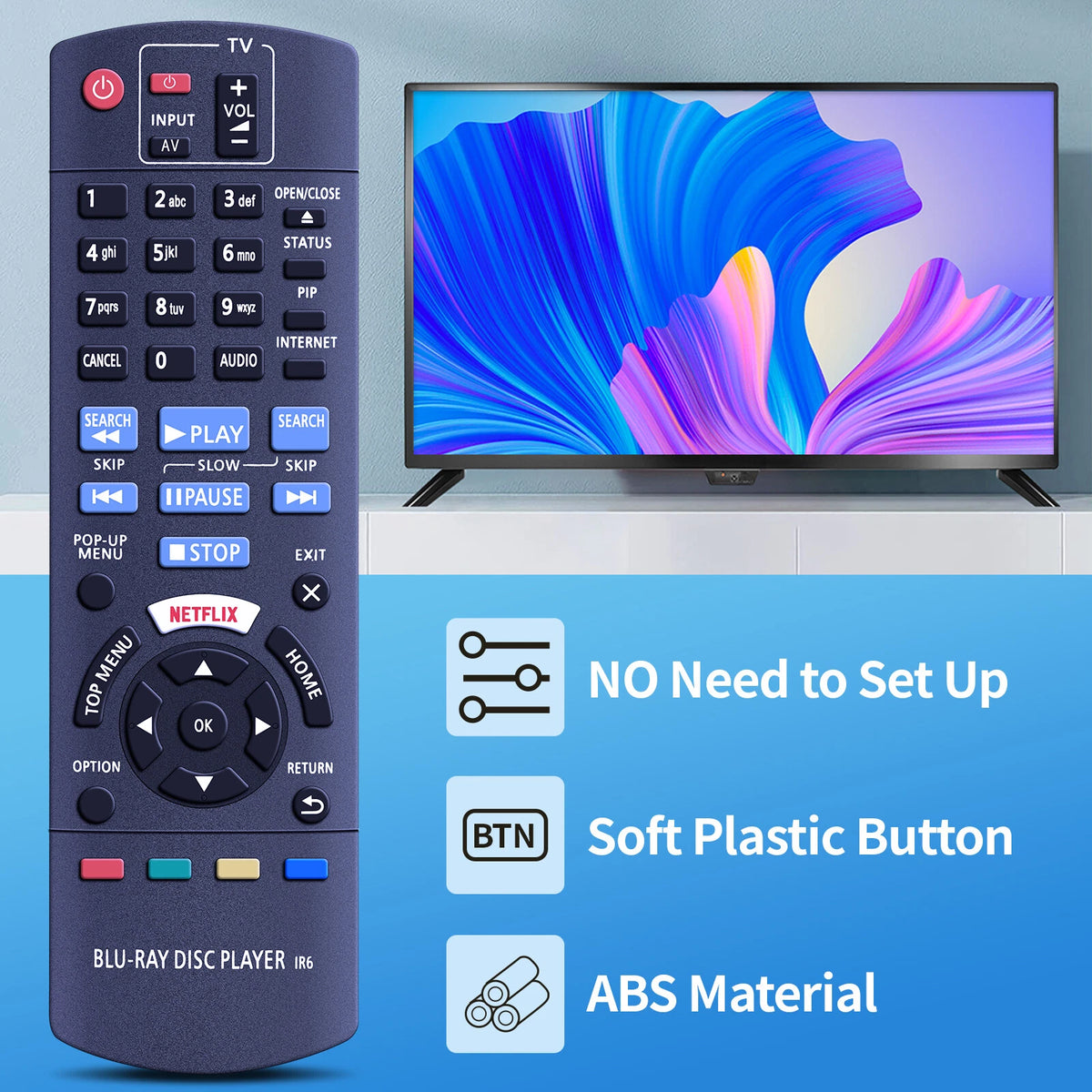 N2QAYB001030 Replace Remote Control For Panasonic Disc Player DMP-BDT171