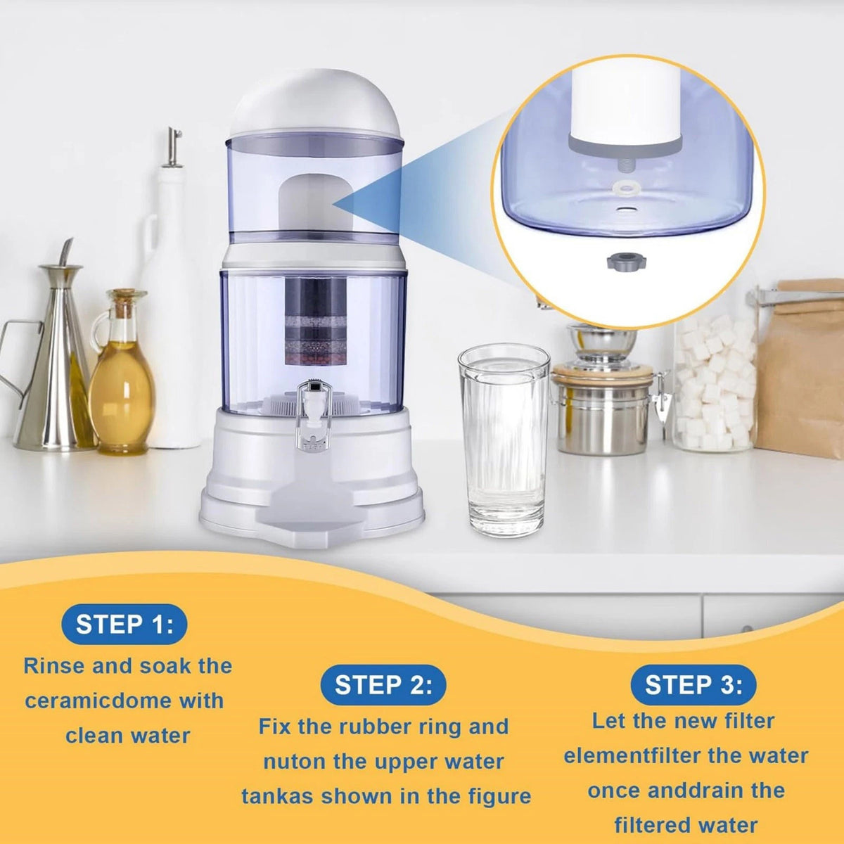 Portable Water Filter Replacement Ceramic Cartridge 2 Pack 0.2µ for Gravity