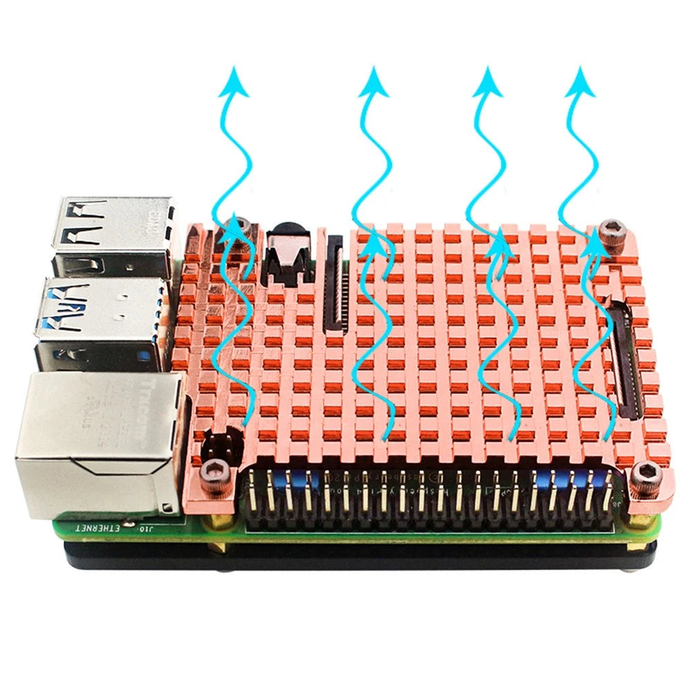 Thin Copper Heatsink Protection Passive Cooling Case Kit For Raspberry Pi 4B