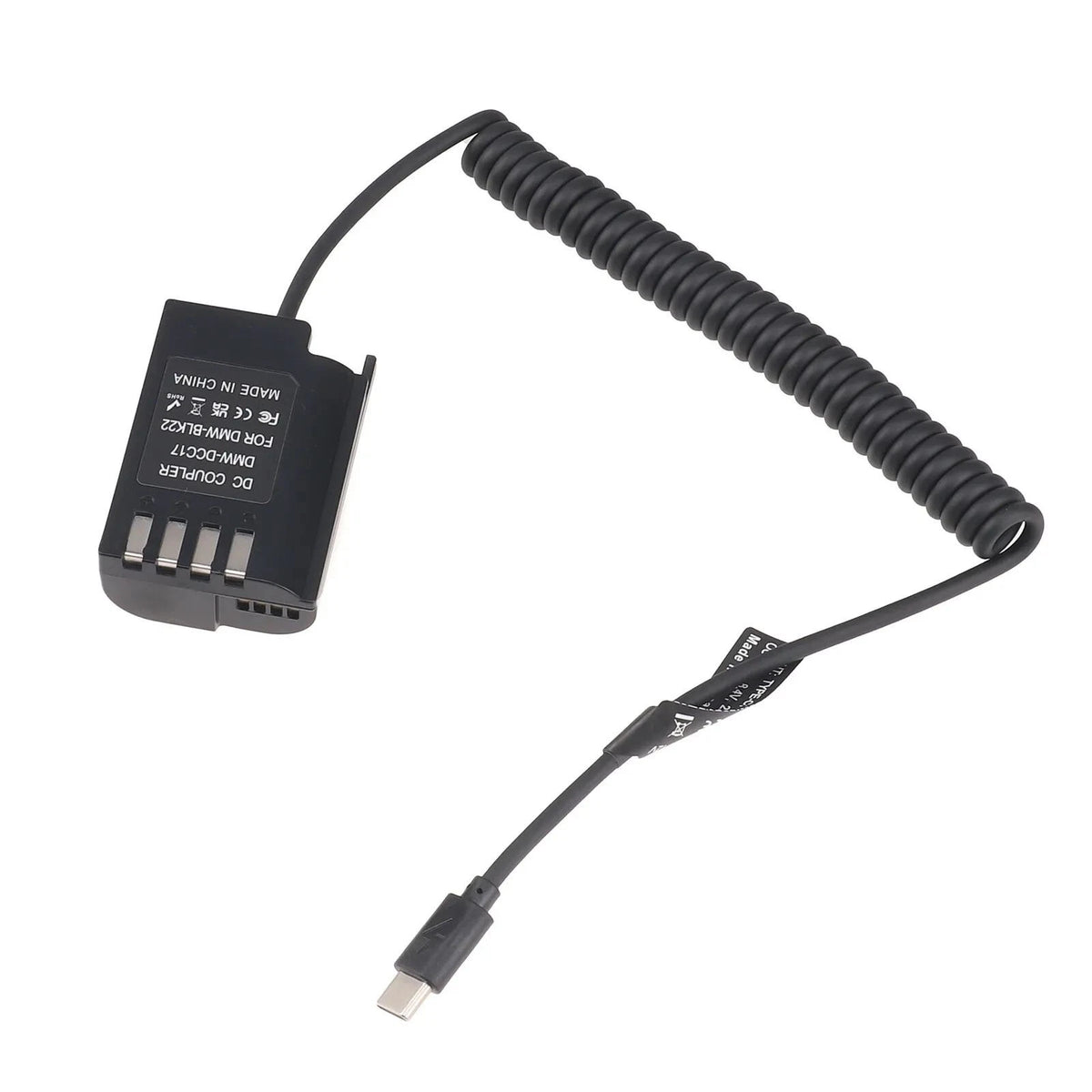 USB-C to DMW-BLK22/DCC17 Dummy Battery Power Cable For Panasonic GH3 Camera
