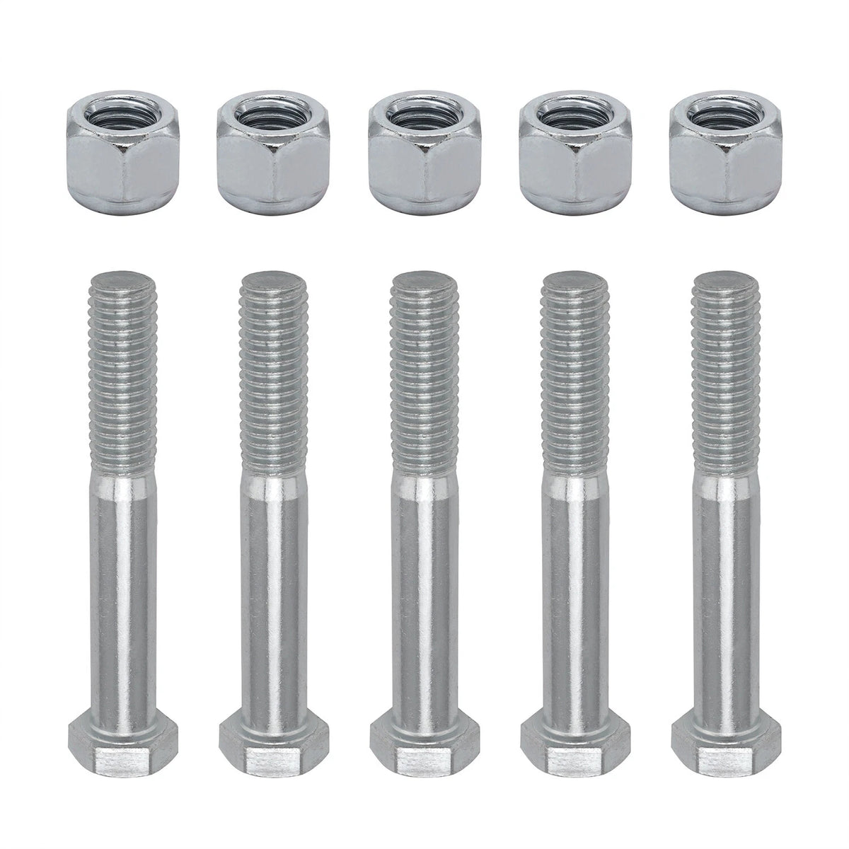 5 Pack Grade 2 Shear Bolts for Rotary Cutters 1/2" X 3-1/2" with Nylock Nuts
