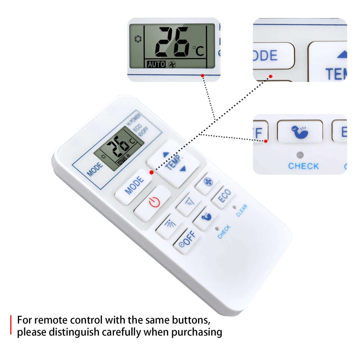 Replacement Remote Control For Carrier Air Conditioner WC-UA04NE 43T6V694