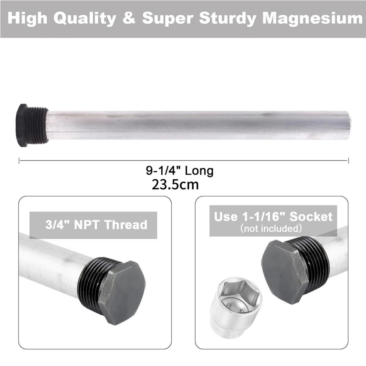 232767 Magnesium Anode Rod for Suburban Water Heater Drain Plug Replacement