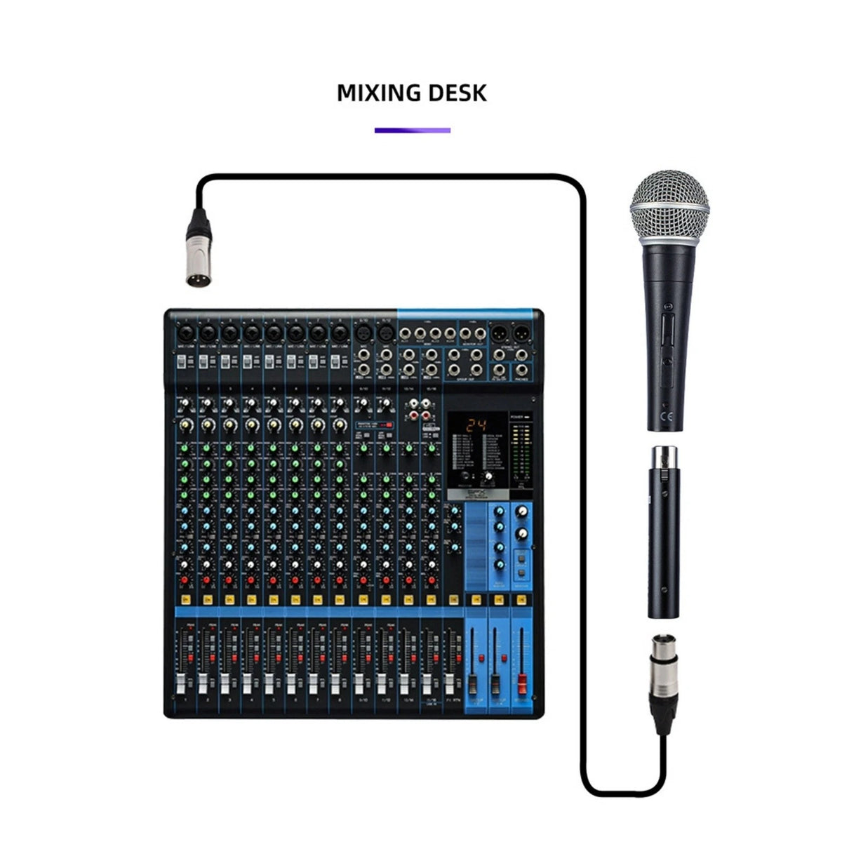 Lossless +28DB Gain Mic Preamp 48V Phantom Power For Studio/Stage/Home Use