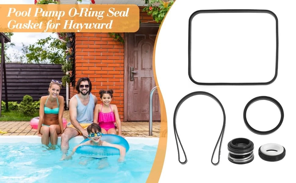 Pool Pump O-Ring Seal Gasket Repair Kit for Hayward SP1600, SP2600 Black