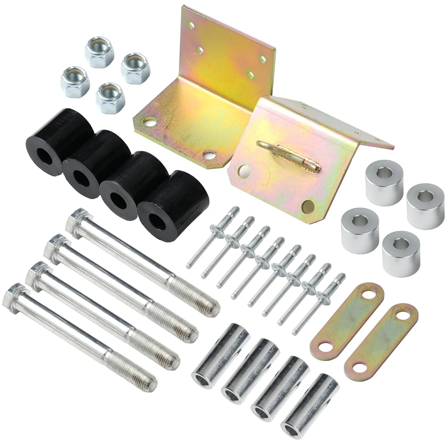 Lower Roller Bracket Kit Bundle with Rollers & Hardware Fits Peterbilt 379