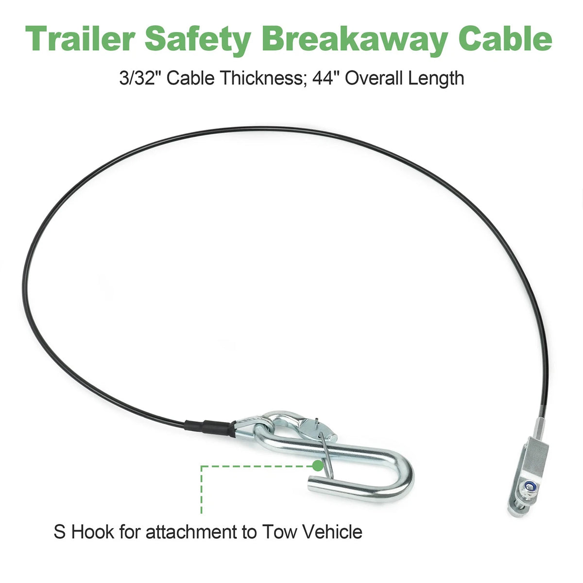 Trailer Brake Breakaway Cable Assembly for DA10,DA16, DA20, DA91 Surge Actuators