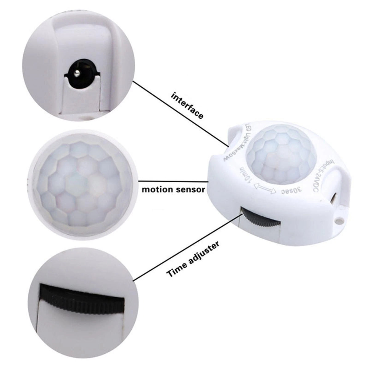 Motion Sensor DC 5V 24V Light Switch Movement Detector Automatic PIR Sen F
