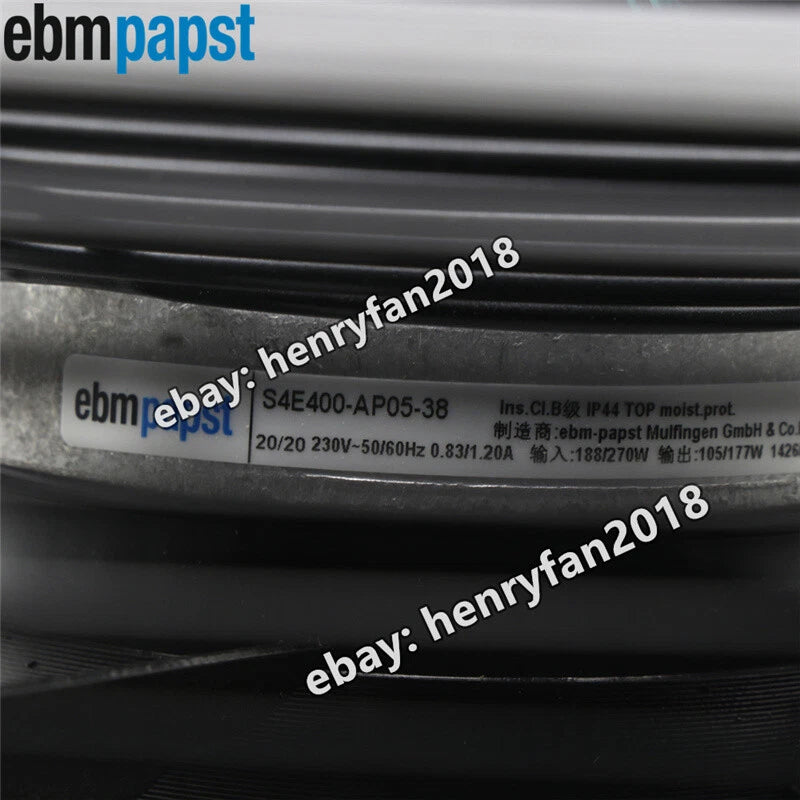 Ebmpapst Fan S4E400-AP05-38 AC 230V 188/270W 1620RPM ??400MM Condenser Fan