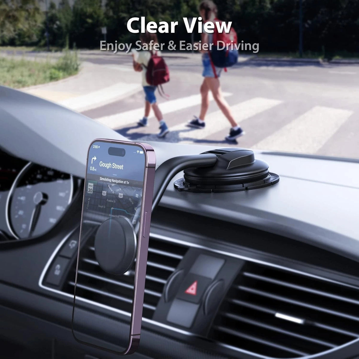 DOLYOFG Magnetic Phone Holder for Car, [ Powerful 5 cm x 10 x 3 cm, Black