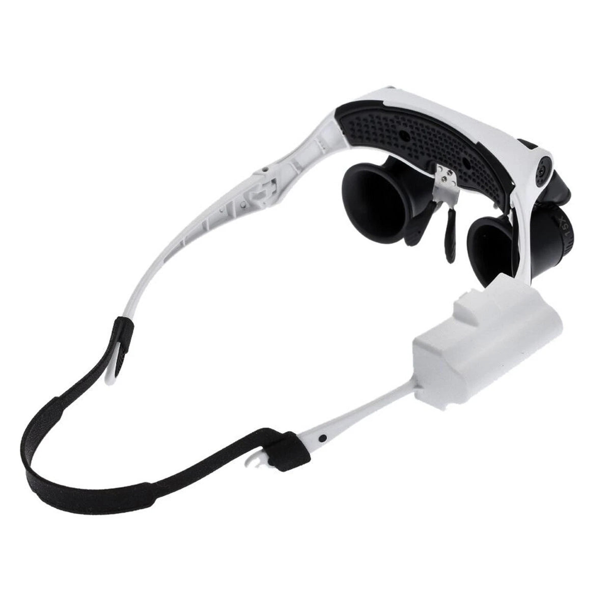 Double Eye Jewelry Watch Repair Magnifier Loupe Glasses W/ LED Light 8 Lens