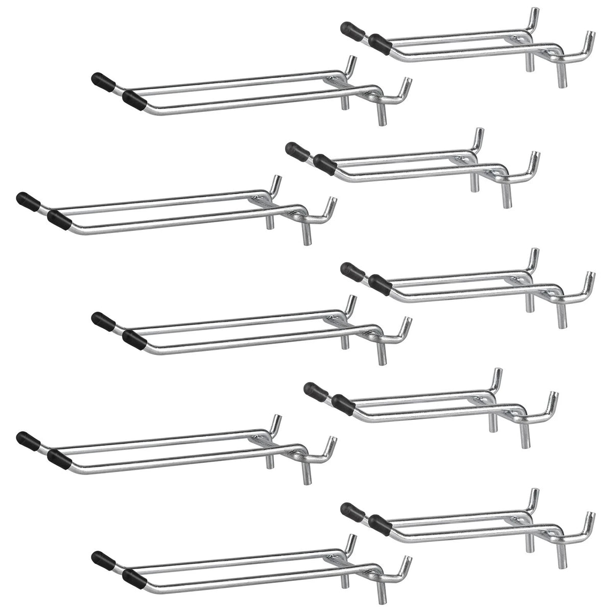 G.CORE 10 Pack Pegboard Hooks, Peg Board Tool Utility Hooks 4" and 6", Silver