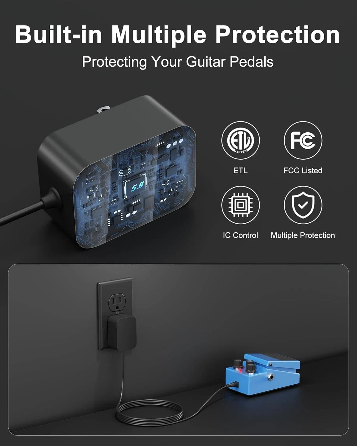 Replacement for Boss 9V PSA Adapter Guitar Pedal Power Supply Compatible...