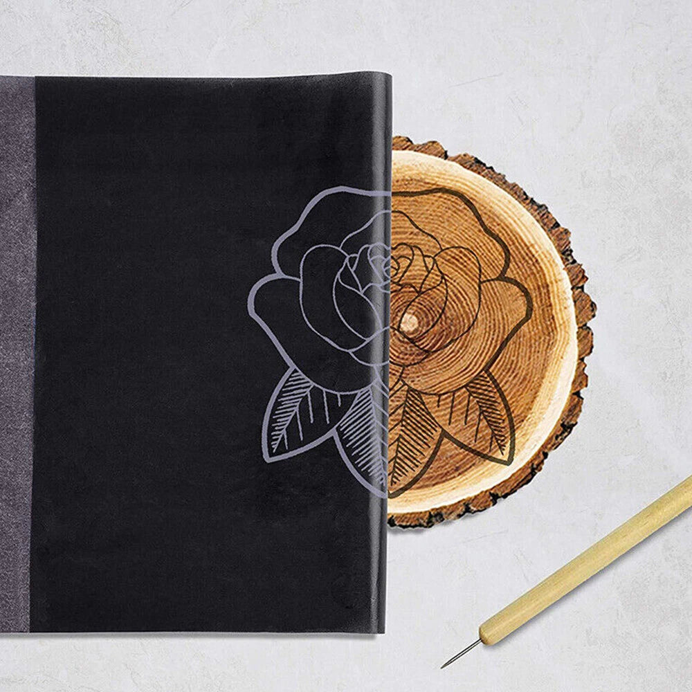 100 Sheets Black Carbon Transfer Tracing Graphite Paper for Wood Carving Canvas