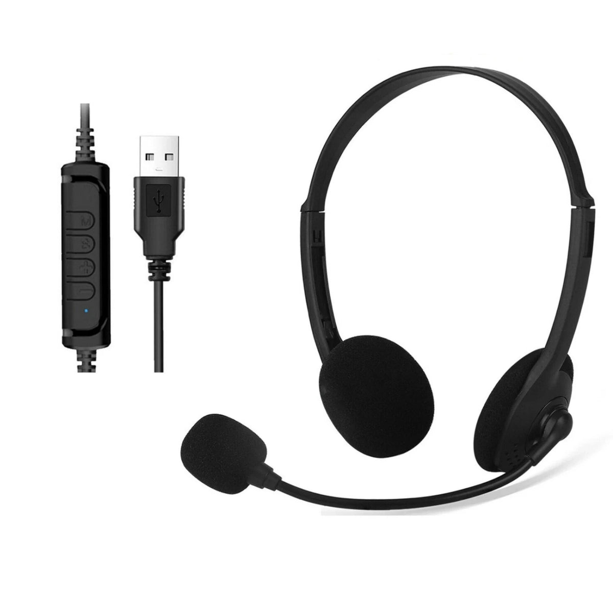 USB Headphone With Flexible Microphone Boom For Customer Service Job Call Center