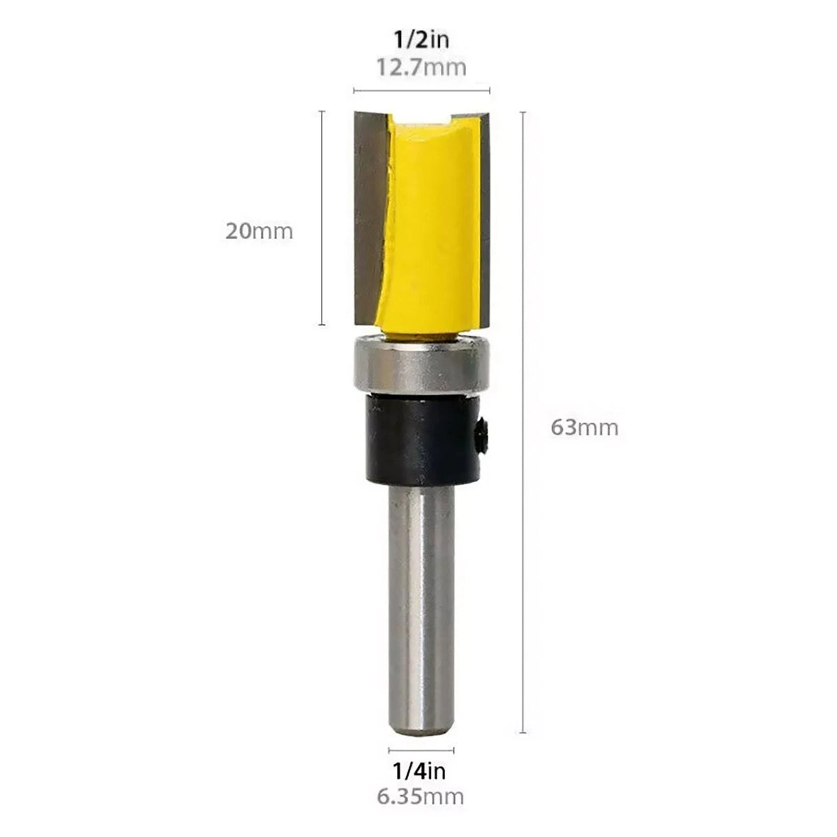 3Pcs 1/4 inch Shank Straight Flush Trim Router Bits Cutter For Trimming Slotting