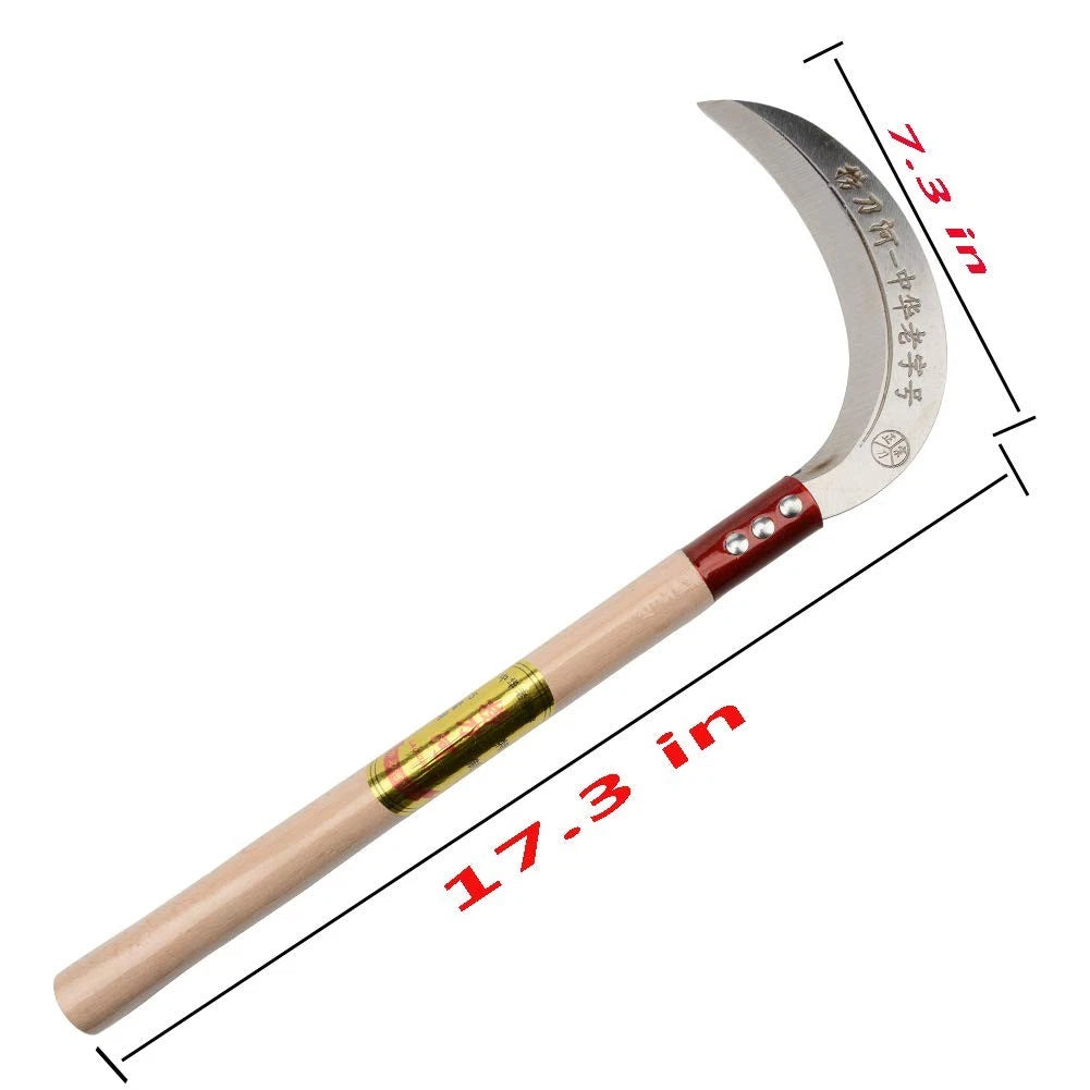 Steel Grass Sickle,Clearing Sickle,Manganese Blade/Hardwood Handle...