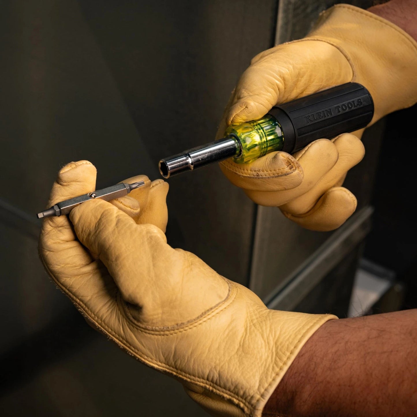 Klein Tools 32500 11-in-1 Screwdriver/Nut Driver Set, 8 Small, Yellow/Black