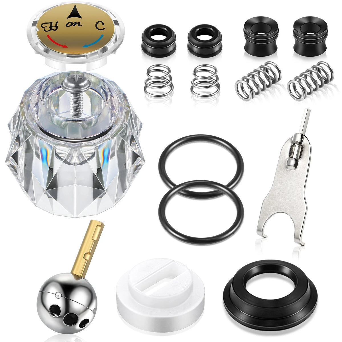 Avenuebool Acrylic Single Handle Trim Set, Complete Faucet Repair Kit Clear