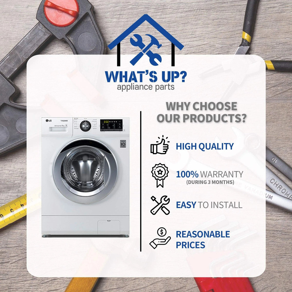 What's Up? 5221ER1003A 5220FR2075L Washing Machine 8 x 19 x 1.5 cm, Gray