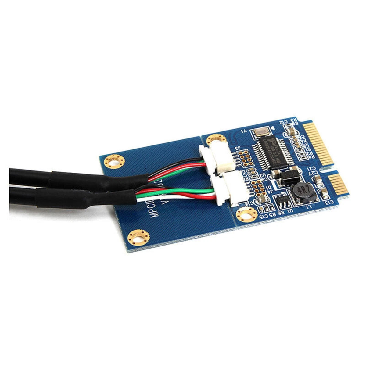 1Pcs Mini PCI-E PCI Express to 5 Pin Dual USB 2.0 Adapter Riser Expansion Card n