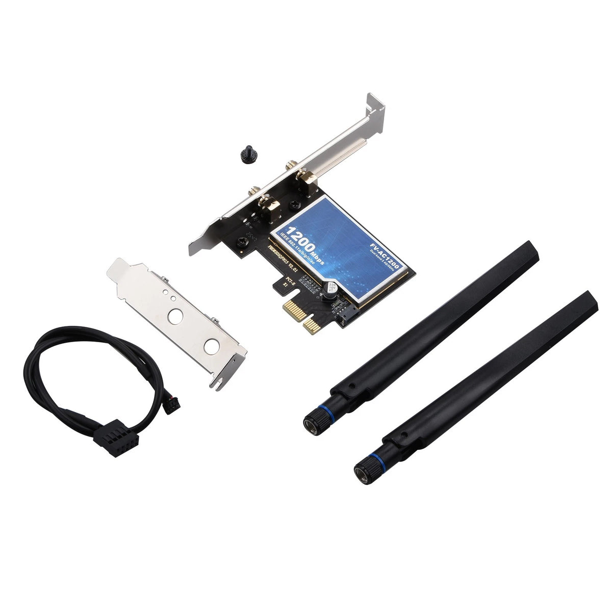 FV-AC1200 WiFi Adapter PCIe Dual Band 802.11ac Bluetooth 4.0 w/ 2 Antennas