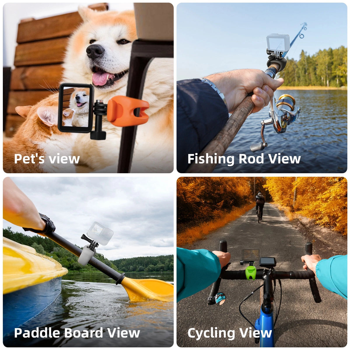 Orange Flexible Mount For Gopro Hero/Insta360/DJI Action Camera 360° Rotation