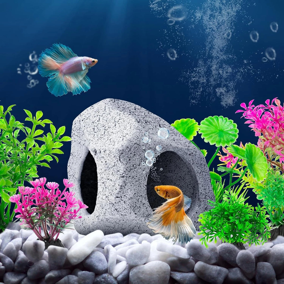 CousDUoBe 10Pcs Aquarium Hideaway Rock Cave Fish Tank Decorations 10 Pack