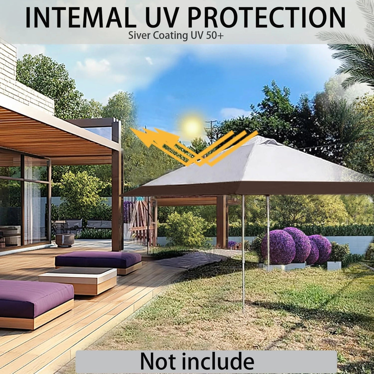 13x13 Canopy Replacement Top Cover,Single Tier Waterproof Silver Coated...