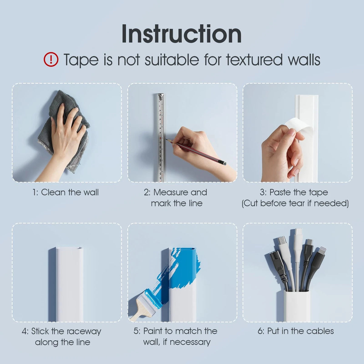 Large Cord Hider - 47in Wire Hiders for TV on X-Large (1.6*0.8in), White