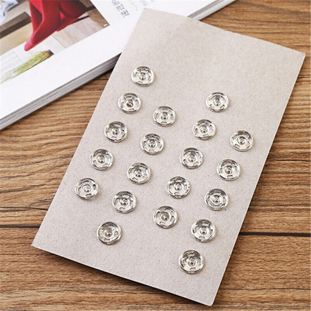 20Pcs 1.3cm Diameter High Hardness Stainless Snap Buttons For Sewing Clothing