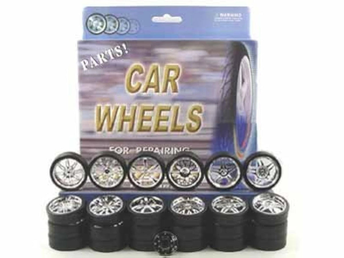 YMCtoys 1:24 Scale Model Car Replacement Rims Chrome Spokes Scale, Green