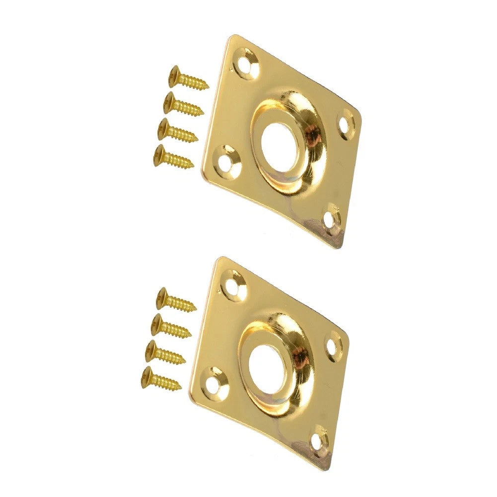 2Pcs Guitar Output Metal Jack Plate Square With Screws For Electric Bass Guitar;