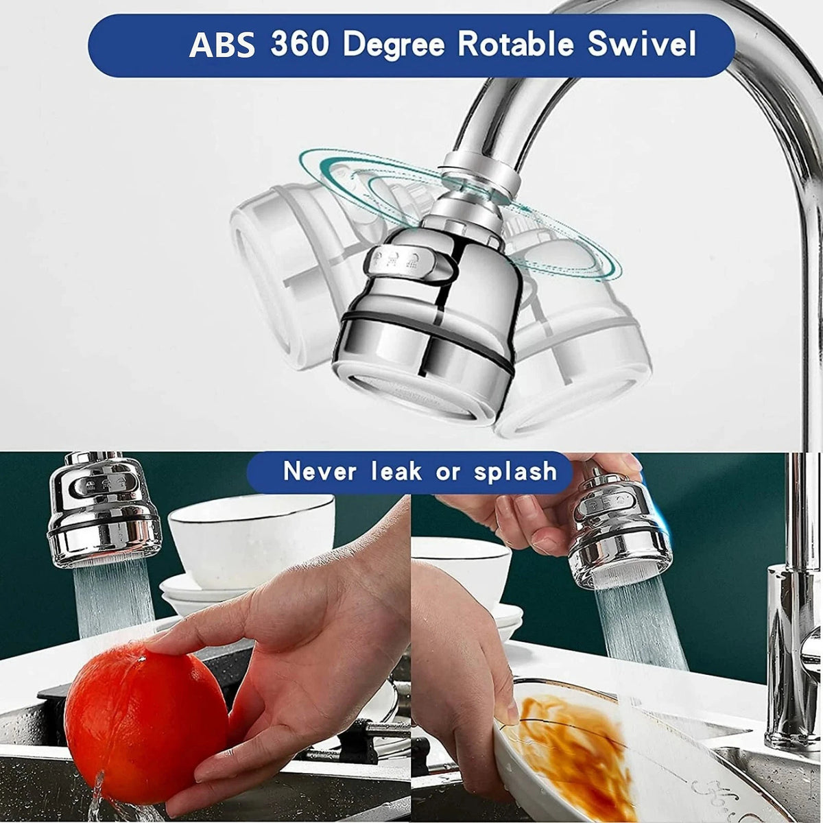 Universal Faucet Nozzle 360° Rotating with M22 M24 Adapter for Kitchen Sink Tap