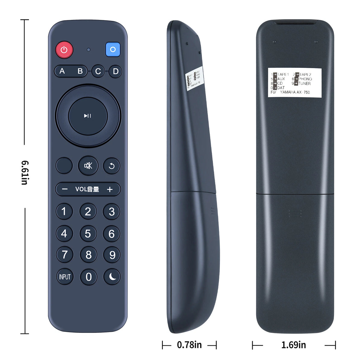 VK38010 Replacement Remote Control For Yamaha AX-1050 AX-550 AX-750