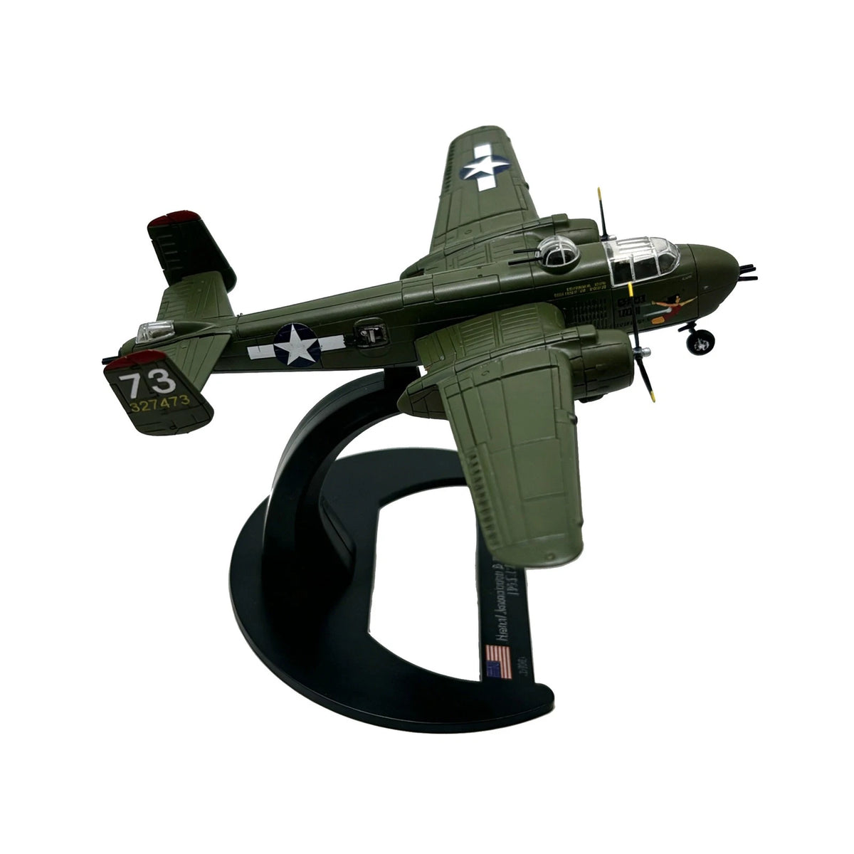 WWII Twin Engine B-25 Mitchell Bomber Model 11cm Diecast Metal Ation History