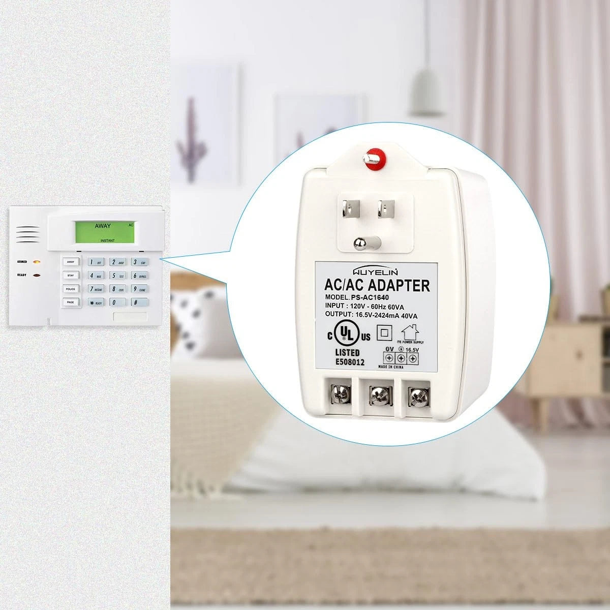 16.5V 40VA Burglar Alarm Systems and Doorbell Transformer,16.5V Plug in...