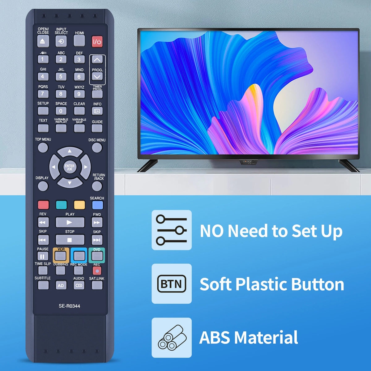 SE-R0344 For Toshiba HDD DVD Recorder Remote Control RDXV59DTKB RDXV60