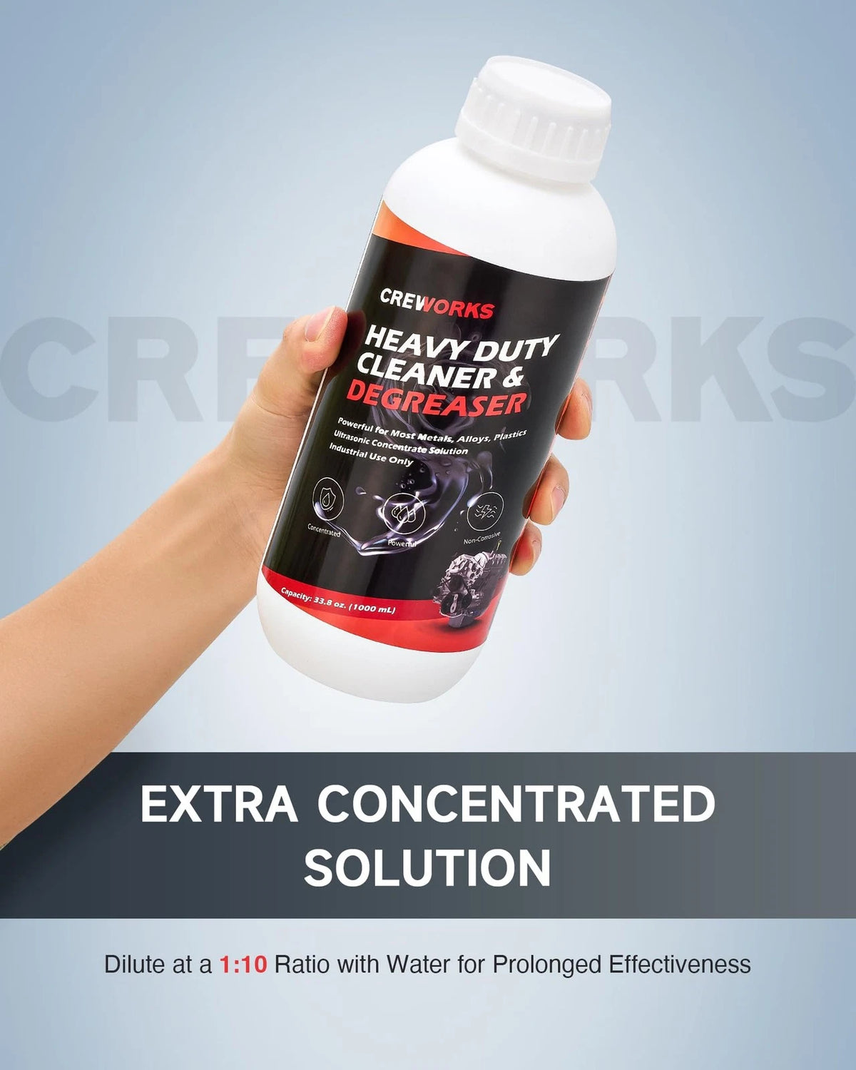CREWORKS Ultrasonic Cleaner Solution for Carburetors and 34 Fl Oz (Pack of 1)