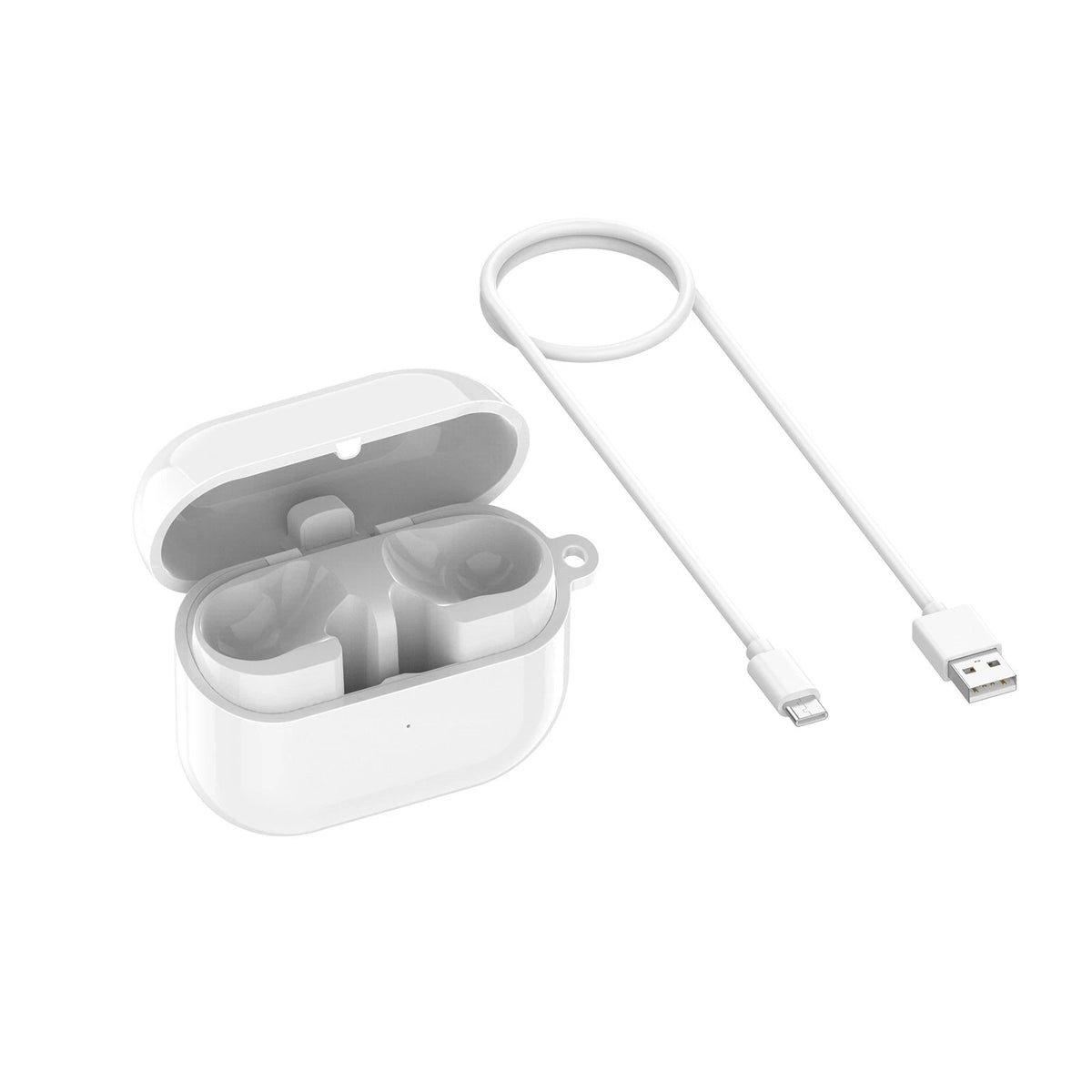 1Pc Charging Box White w/ Cable For Samsung Galaxy Buds3 Pro SM-R630 Earphones
