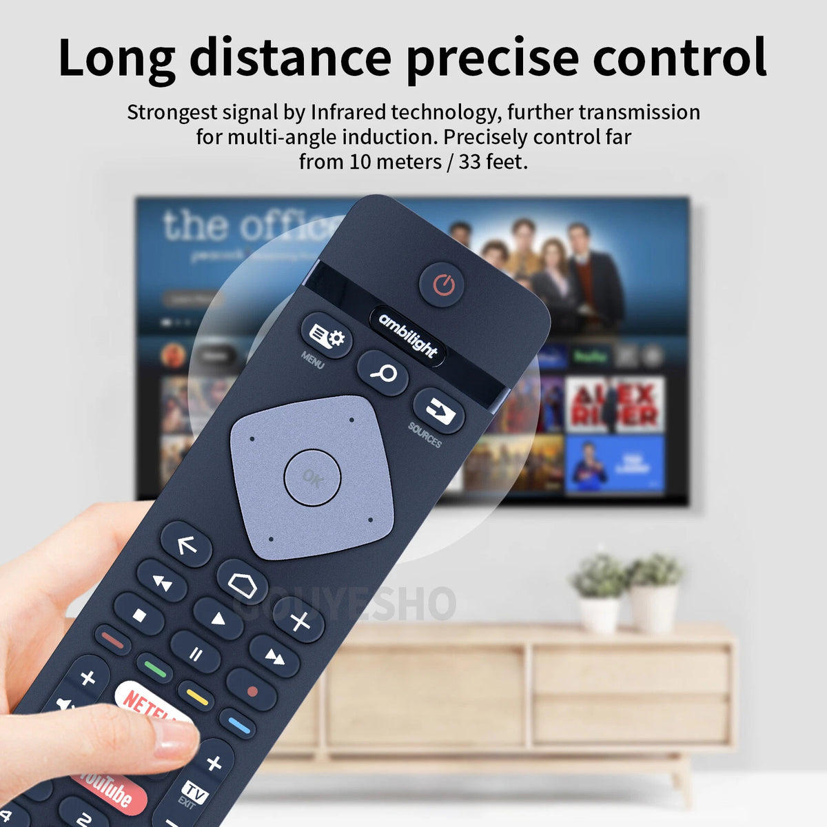 YKF464-002 For Philips TV Remote Control 398GR08BEPHN0036HT 55PUS7909/R2