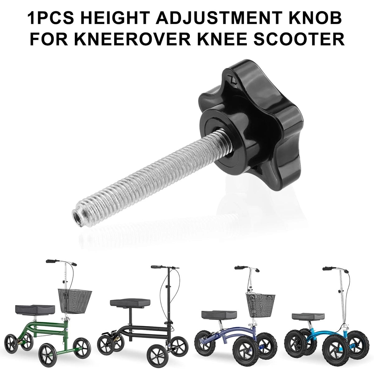 YIBEICO Replacement Adjustment Knobs for Knee Walker Parts Black