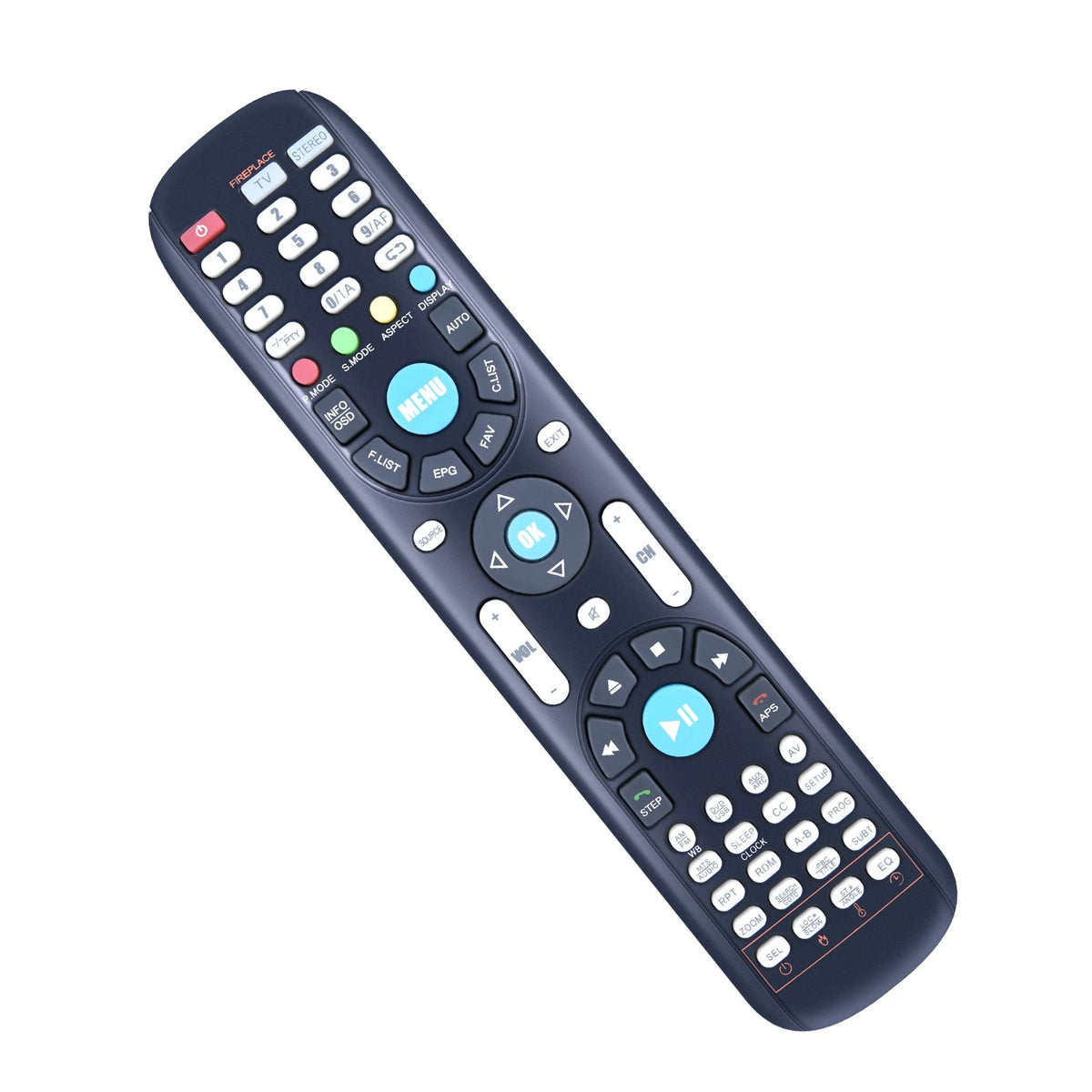 Replace Remote For Furrion Fireplace RV Camper DVD Unimote1 FUTVRS1-BL Smart LCD