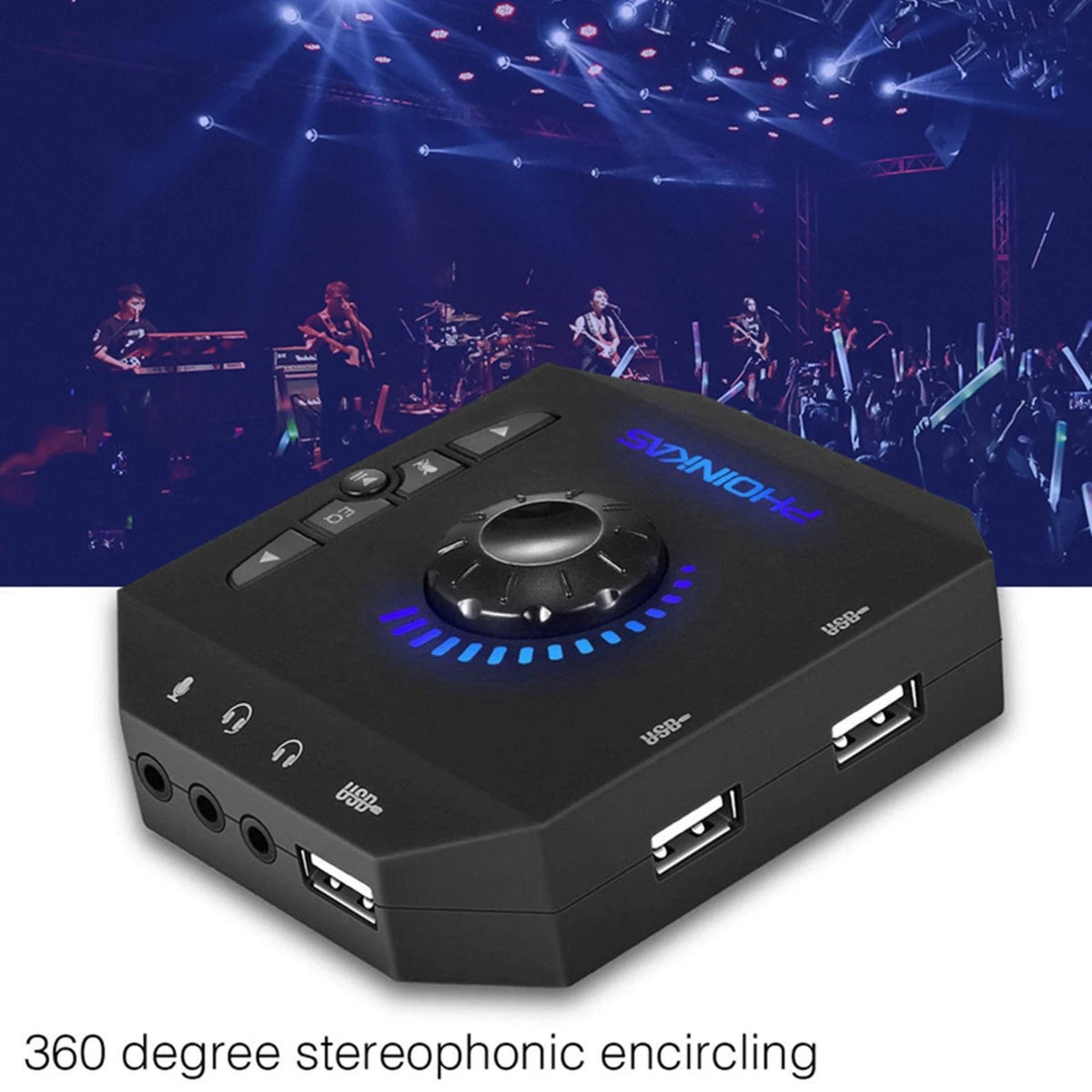 Professional Computer USB Sound Card 7.1 Channel Audio Adapter For PC Laptop F