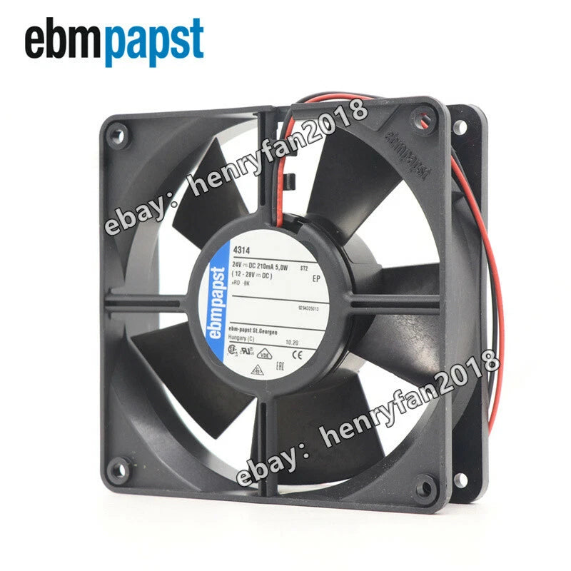 Ebmpapst 4314 Axial Fan DC 24V 5W 210mA 120*120*32MM 2-Wire Cabinet Cooling Fan