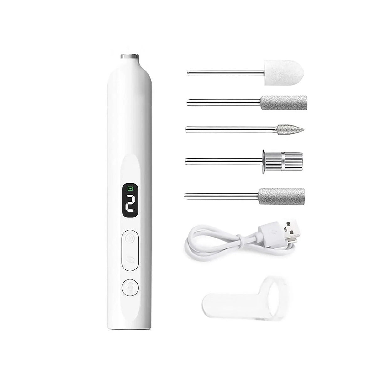 Manicure Pedicure Kit Cordless Nail Drill Dust Cover 13800RPM For Thick Nails