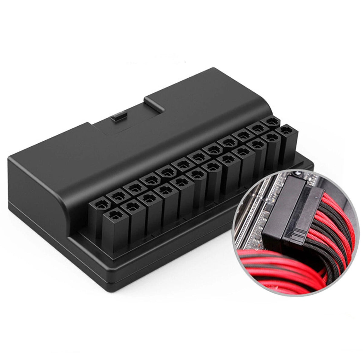 ATX Motherboard Female 24Pin To 24Pin Male 90 Degree Power Adapter Mainboard DIY