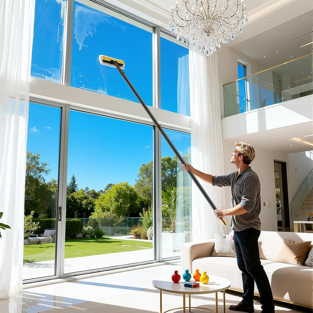 20FT Heavy-Duty Fiberglass Telescopic Extension Pole - High Black gold