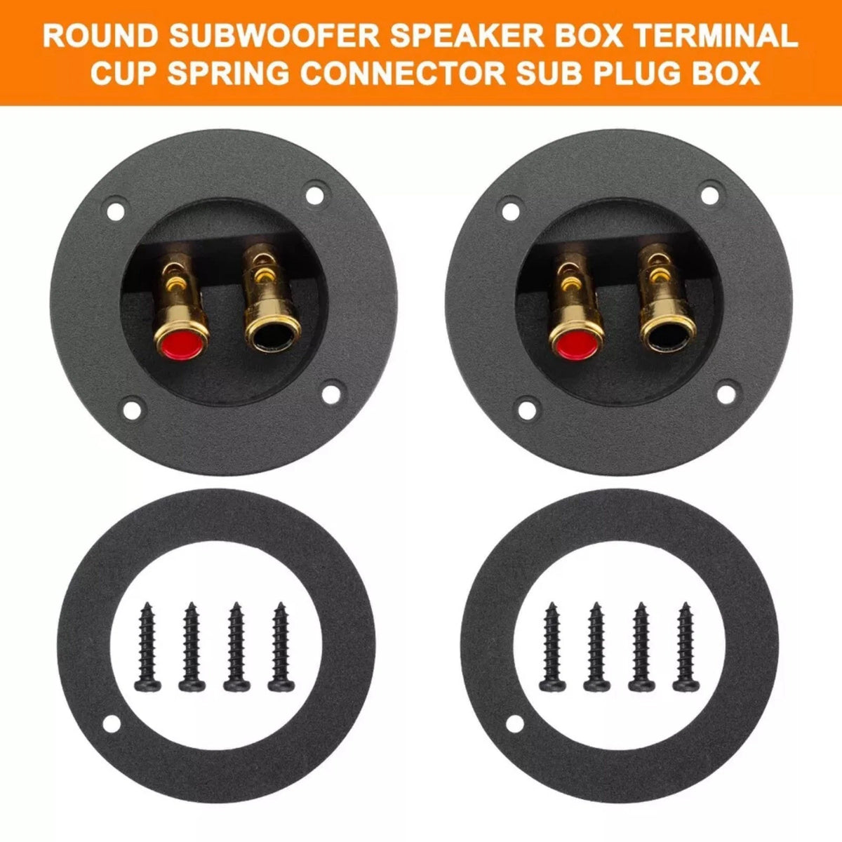 2-Way Speaker Box Terminal Cup Round Spring Loaded Connector for Subwoofer