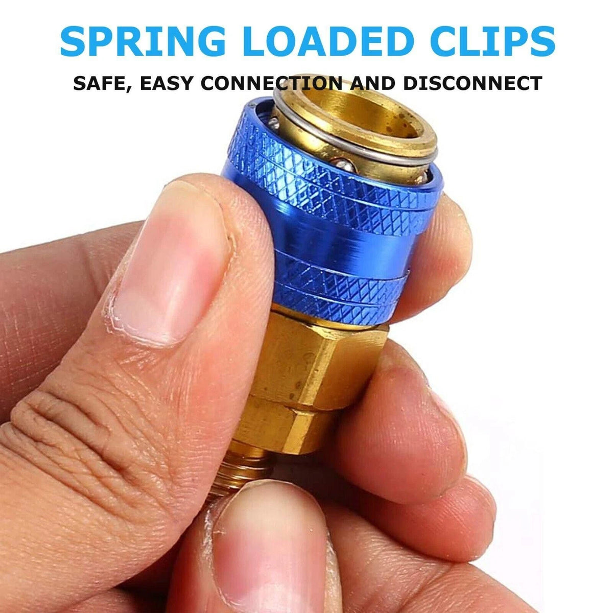 1 Pair A/C R134A Quick Coupler Adapter Car High & Low Side HVAC SAE Male Flare
